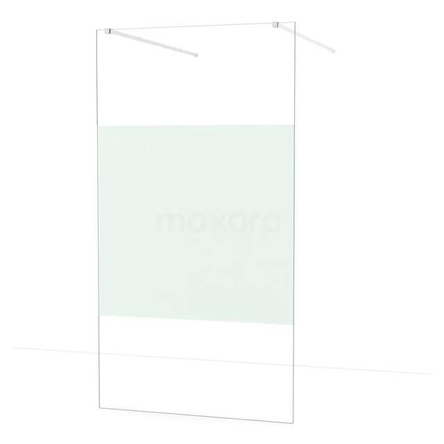 Freistehende begehbare Dusche Diamond 110cm 8mm klares Sicherheitsglas mit mattem Streifen Chrom IDF1183C