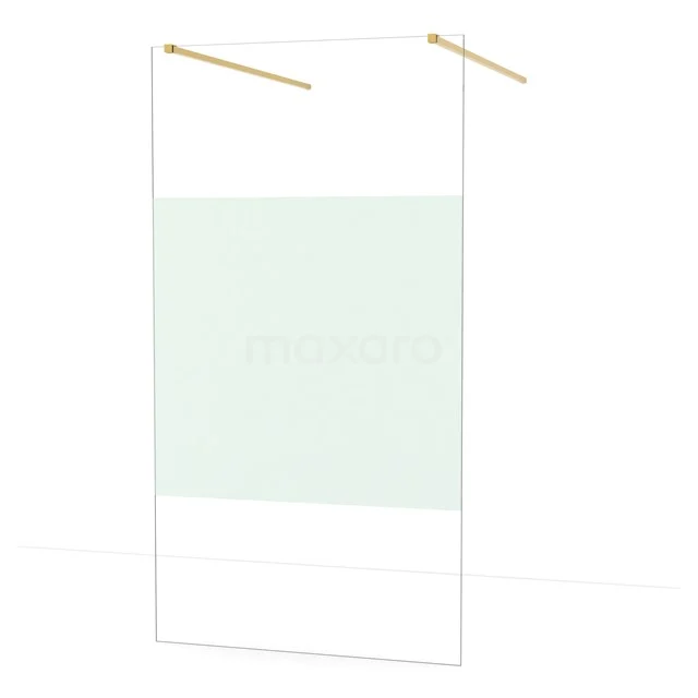 Diamond Walk-in shower | 110 cm Gold Clear with matt strip Free-standing wall IDF1183GG