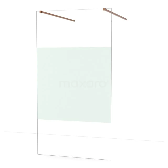 Diamond Walk-in shower | 110 cm Copper Clear with matt strip Free-standing wall IDF1183KP