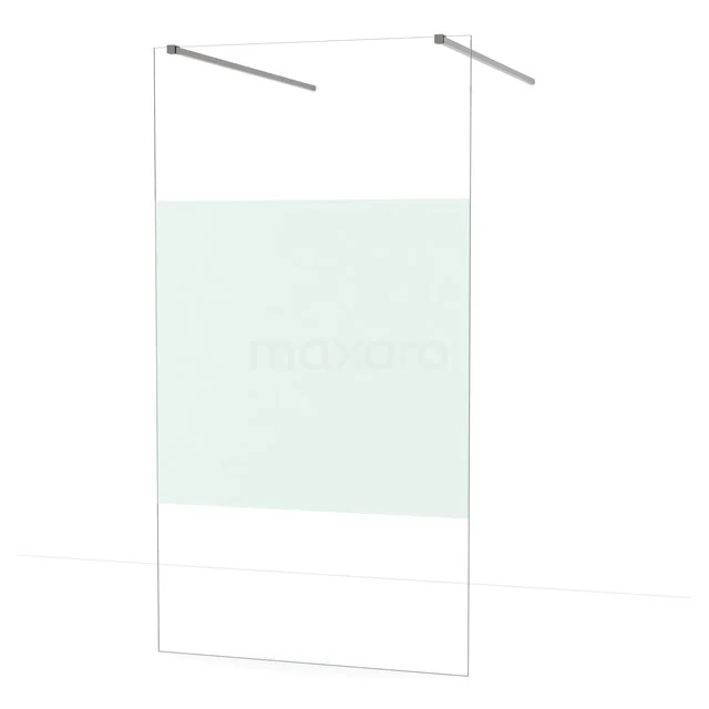 Diamond Walk-in shower | 110 cm Black metal Clear with matt strip Free-standing wall IDF1183ZM