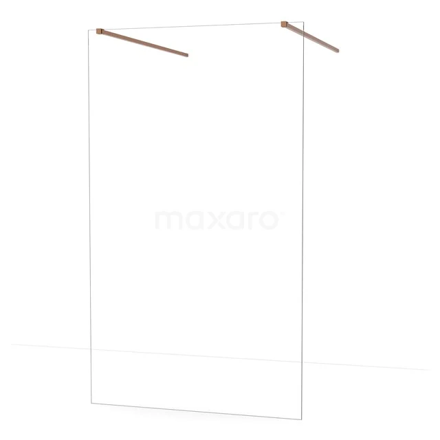 Diamond Walk-in shower | 120 cm Copper Clear glass Free-standing wall IDF1280KP