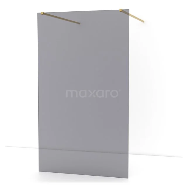 Diamond Walk-in shower | 120 cm Gold Smoke glass Free-standing wall IDF1281GG