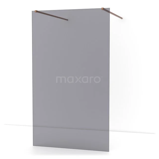Diamond Walk-in shower | 120 cm Copper Smoke glass Free-standing wall IDF1281KP