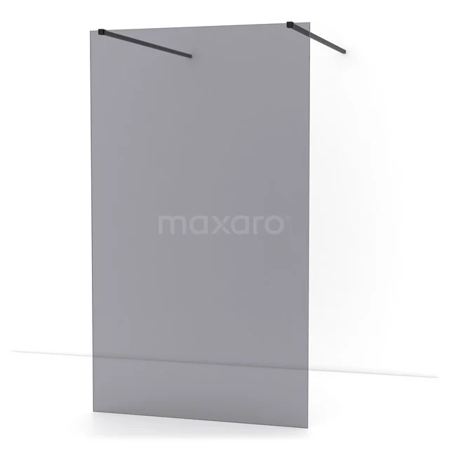 Diamond Walk-in shower | 120 cm Matte black Smoke glass Free-standing wall IDF1281MB