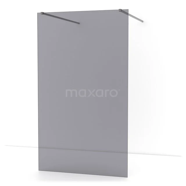 Diamond Walk-in shower | 120 cm Black metal Smoke glass Free-standing wall IDF1281ZM