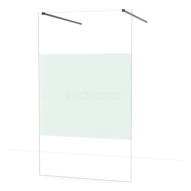 Diamond Walk-in shower | 120 cm Black chrome Clear with matt strip Free-standing wall IDF1283BC