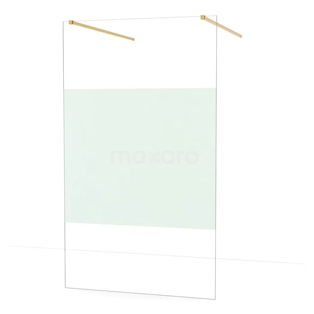 Diamond Walk-in shower | 120 cm Gold Clear with matt strip Free-standing wall IDF1283GG