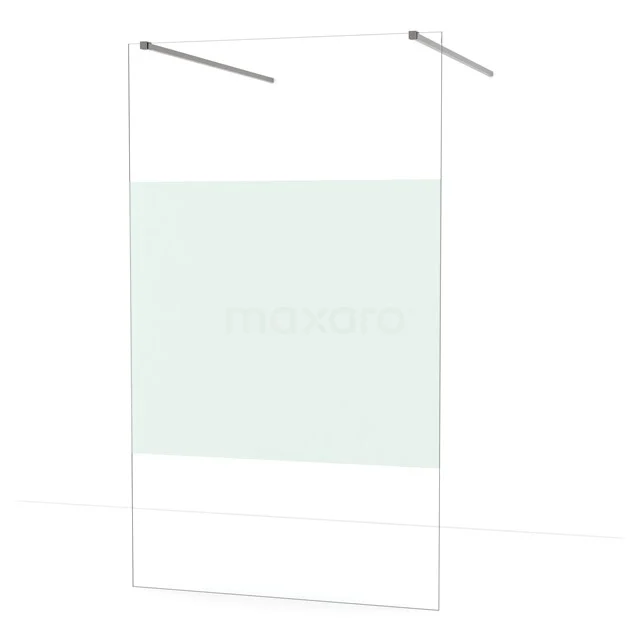 Diamond Walk-in shower | 120 cm Black metal Clear with matt strip Free-standing wall IDF1283ZM