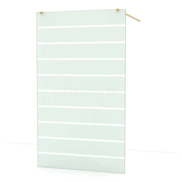Diamond Walk-in shower | 120 cm Gold Clear with matt stripes Free-standing wall IDF1286GG