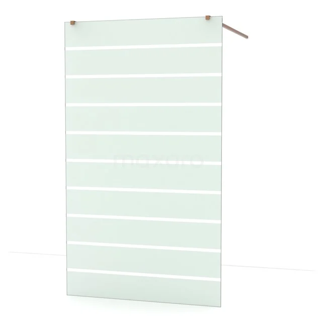 Diamond Walk-in shower | 120 cm Copper Clear with matt stripes Free-standing wall IDF1286KP