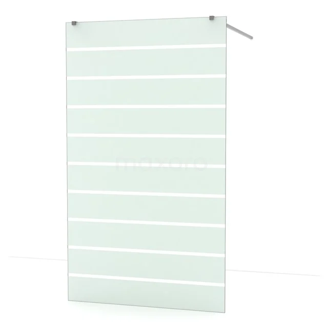 Diamond Walk-in shower | 120 cm Black metal Clear with matt stripes Free-standing wall IDF1286ZM