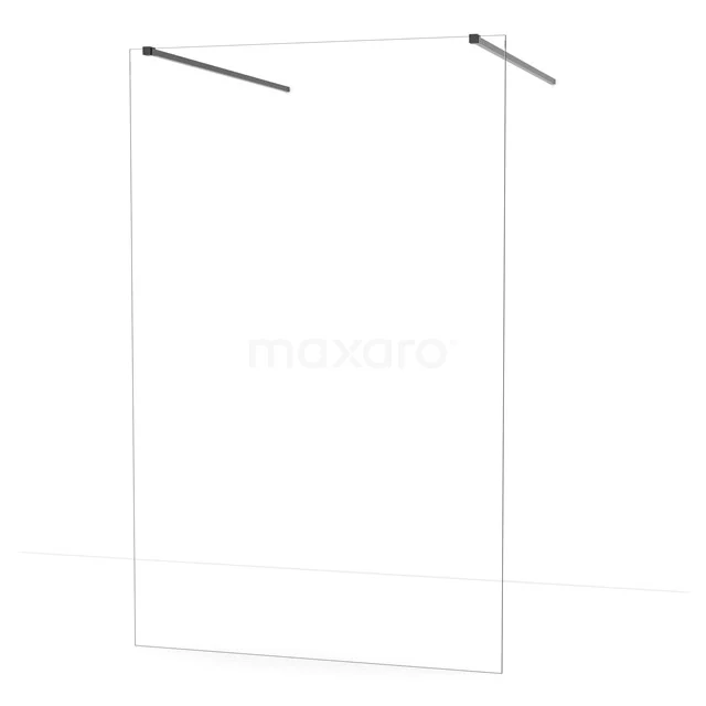 Diamond Walk-in shower | 130 cm Black chrome Clear glass Free-standing wall IDF1380BC