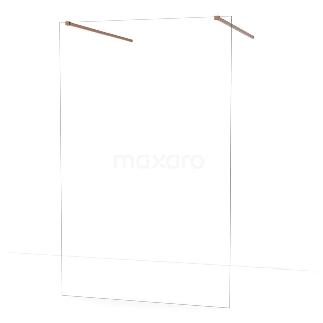Diamond Walk-in shower | 130 cm Copper Clear glass Free-standing wall IDF1380KP