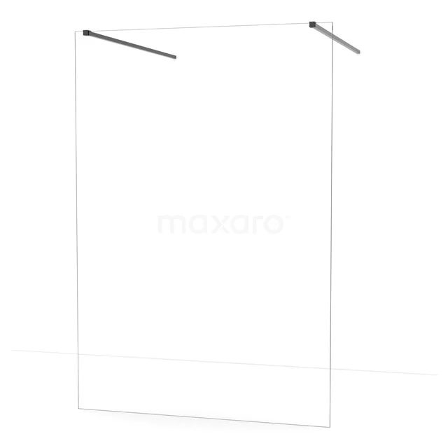 Diamond Walk-in shower | 140 cm Black chrome Clear glass Free-standing wall IDF1480BC