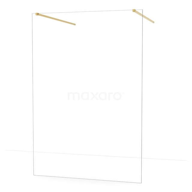 Diamond Walk-in shower | 140 cm Gold Clear glass Free-standing wall IDF1480GG