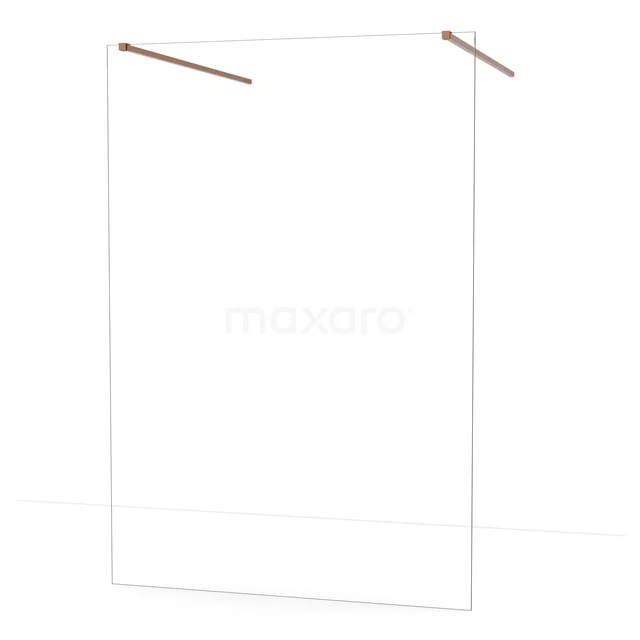 Diamond Walk-in shower | 140 cm Copper Clear glass Free-standing wall IDF1480KP