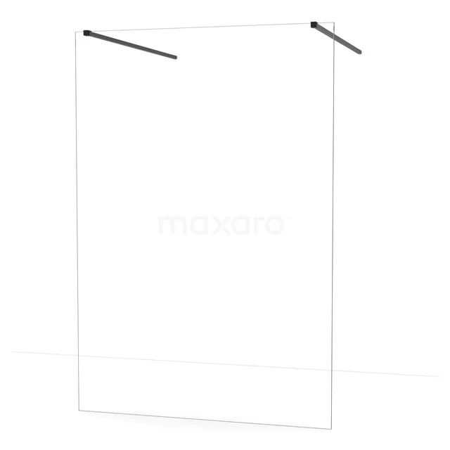 Diamond Walk-in shower | 140 cm Matte black Clear glass Free-standing wall IDF1480MB