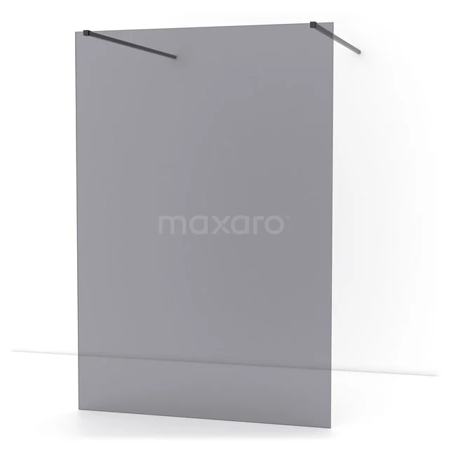 Diamond Walk-in shower | 140 cm Black chrome Smoke glass Free-standing wall IDF1481BC