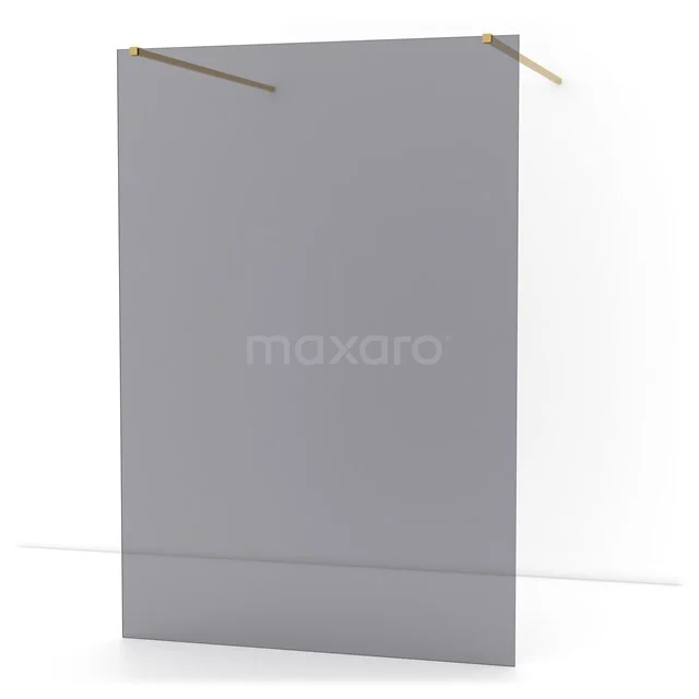 Diamond Walk-in shower | 140 cm Gold Smoke glass Free-standing wall IDF1481GG