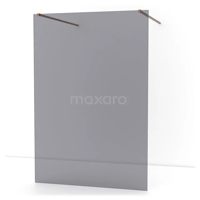Diamond Walk-in shower | 140 cm Copper Smoke glass Free-standing wall IDF1481KP