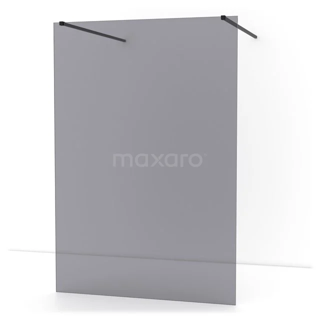 Diamond Walk-in shower | 140 cm Matte black Smoke glass Free-standing wall IDF1481MB