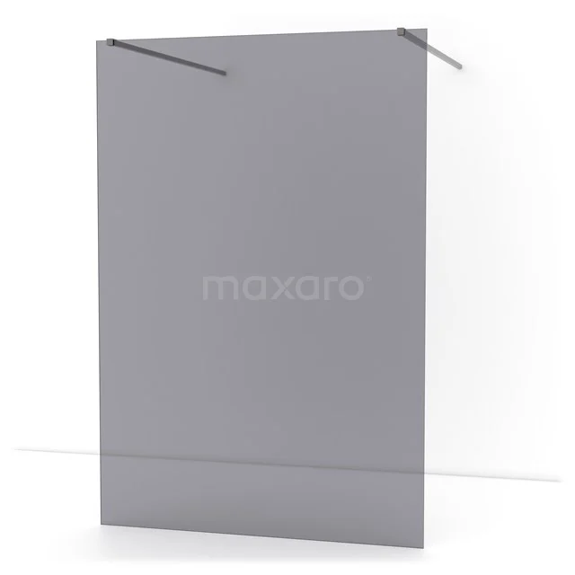 Diamond Walk-in shower | 140 cm Black metal Smoke glass Free-standing wall IDF1481ZM