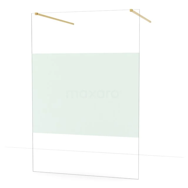 Diamond Walk-in shower | 140 cm Gold Clear with matt strip Free-standing wall IDF1483GG