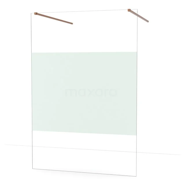Diamond Walk-in shower | 140 cm Copper Clear with matt strip Free-standing wall IDF1483KP