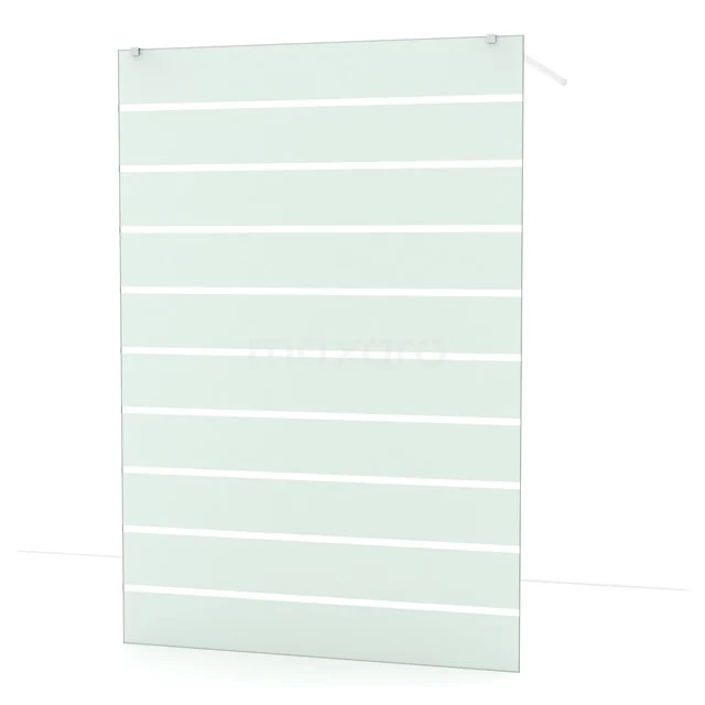 Freistehende begehbare Dusche Diamant 140cm 8mm klares Sicherheitsglas mit matten Streifen Chrom IDF1486C