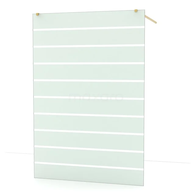 Diamond Walk-in shower | 140 cm Gold Clear with matt stripes Free-standing wall IDF1486GG