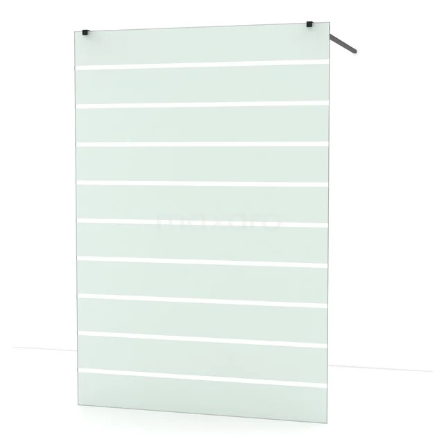 Freistehende begehbare Dusche Diamant 140cm 8mm klares Sicherheitsglas mit matten Streifen Matt Schwarz IDF1486MB Freistehende begehbare Dusche Diamant 140cm 8mm klares Sicherheitsglas mit matten Streifen Matt Schwarz IDF1486MB