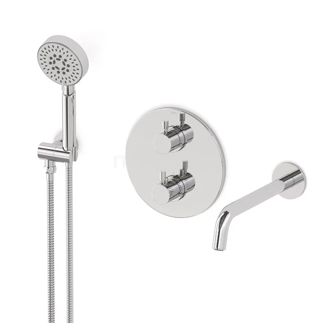 Radius Wanneneinbau-Mischbatterie-Set | Chrom Thermostatarmatur mit Handbrause 5 Positionen CIC55-00018 Radius Wanneneinbau-Mischbatterie-Set | Chrom Thermostatarmatur mit Handbrause 5 Positionen CIC55-00018