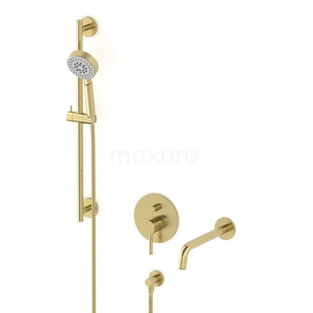 Radius Built-in bath mixer set | Light gold | Single lever mixer tap with handheld shower 5 positions CIL55-00030