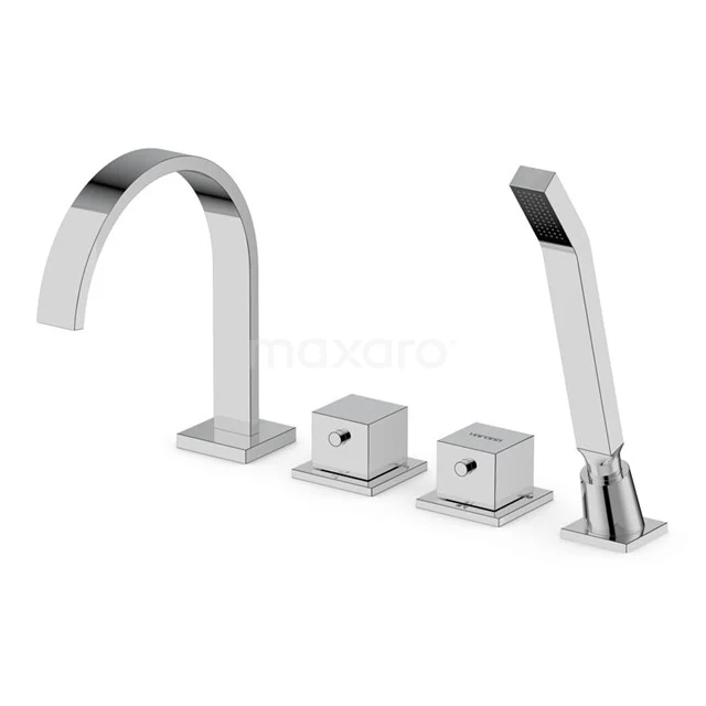 Blend Badkraan  | Chroom Thermostatisch met handdouche  | Badrandmontage BSE-4403-00002