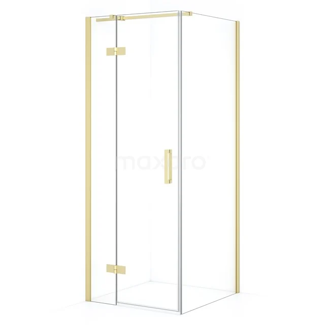 Diamond Shower enclosure | 80x80 cm Light gold Clear glass Pivot door Square CDB213508310LG
