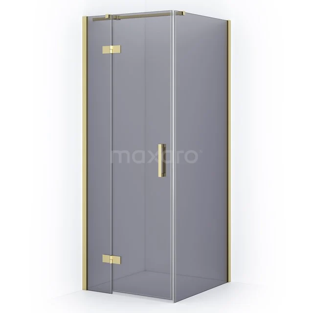 Diamond Shower enclosure | 80x80 cm Light gold Smoke glass Pivot door Square CDB213508311LG