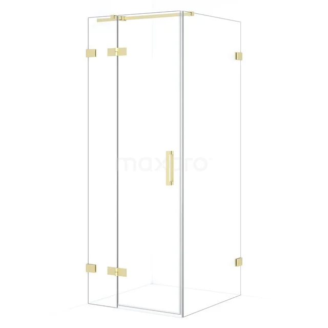 Diamond Shower enclosure | 80x80 cm Light gold Clear glass Pivot door Square CDB213508320LG