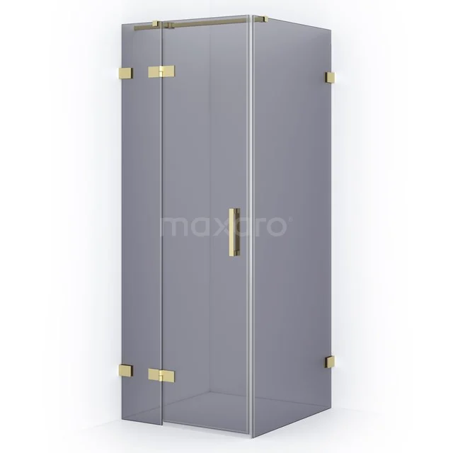 Diamond Duschkabine | 80x80 cm Helles Gold Drehtür Quadrat CDB213508321LG