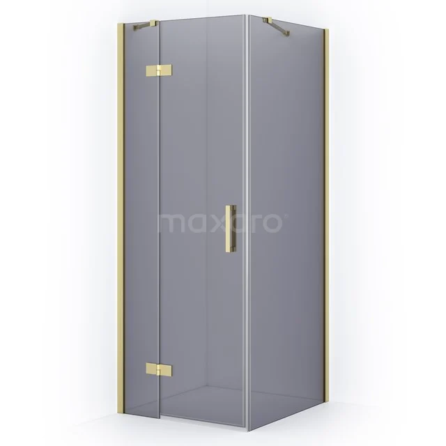 Diamond Duschkabine | 80x80 cm Helles Gold Drehtür Quadrat CDB213508411LG