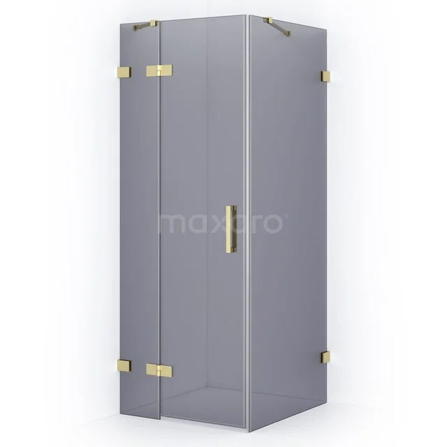 Diamond Shower cabin | 80x80 cm Light gold Smoke glass Pivot door Square CDB213508421LG