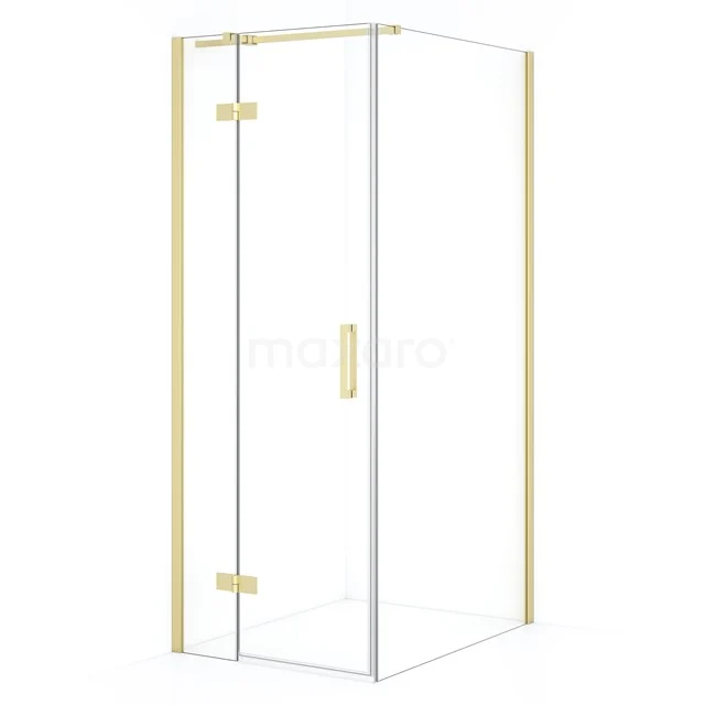Diamond Shower enclosure | 90x80 cm Light gold Clear glass Pivot door Rectangle CDB213509310LG