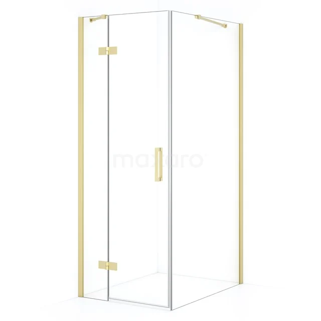 Diamond Shower enclosure | 100x80 cm Light gold Clear glass Pivot door Rectangle CDB213510410LG