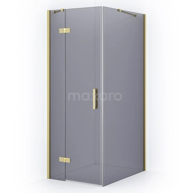 Diamond Shower enclosure | 100x80 cm Light gold Smoke glass Pivot door Rectangle CDB213510411LG