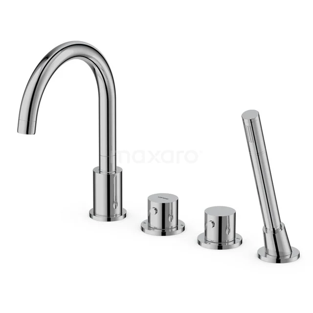 Thermostatic Bath tap with Handheld shower Radius Chrome, Bath rim mounted, Chrome BSE-5503-00001