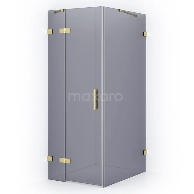Diamond Shower enclosure | 100x80 cm Light gold Smoke glass Pivot door Rectangle CDB213510421LG