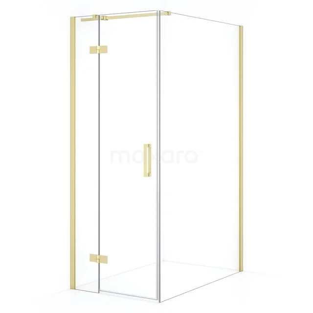 Diamond Shower enclosure | 110x80 cm Light gold Clear glass Pivot door Rectangle CDB213511310LG