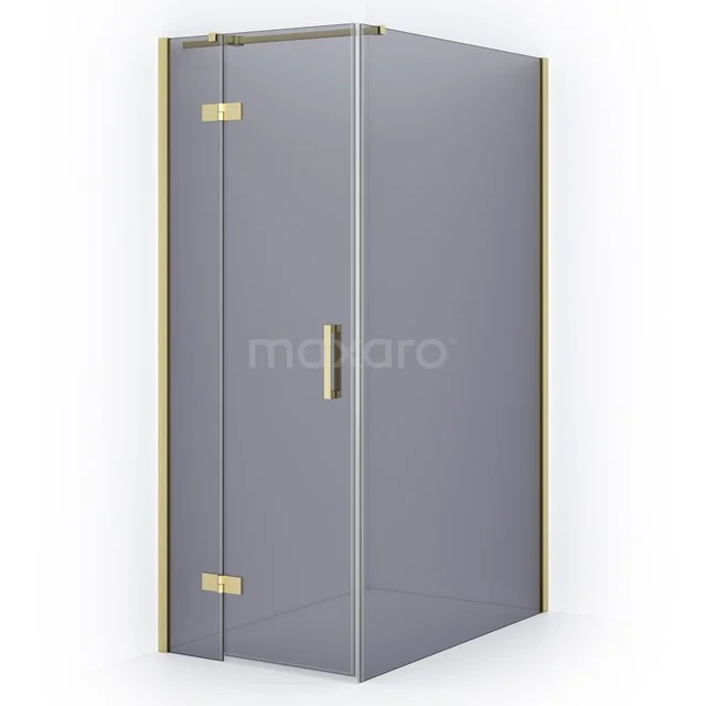 Diamond Shower enclosure | 110x80 cm Light gold Smoke glass Pivot door Rectangle CDB213511311LG