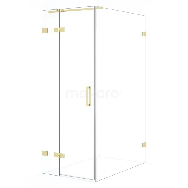 Diamond Shower enclosure | 110x80 cm Light gold Clear glass Pivot door Rectangle CDB213511320LG