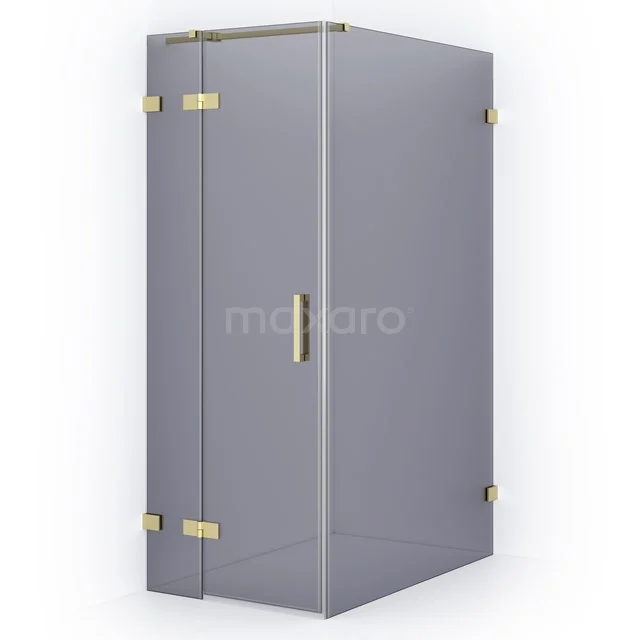 Diamond Shower enclosure | 120x80 cm Light gold Smoke glass Pivot door Rectangle CDB213512321LG