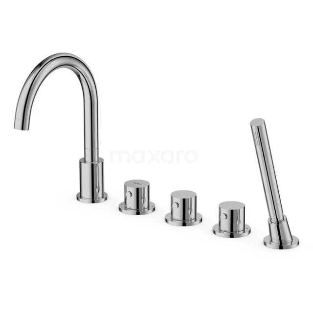 Bath tap with Handheld shower Radius Chrome, Bath rim mounted, Chrome BSE-5503-00008